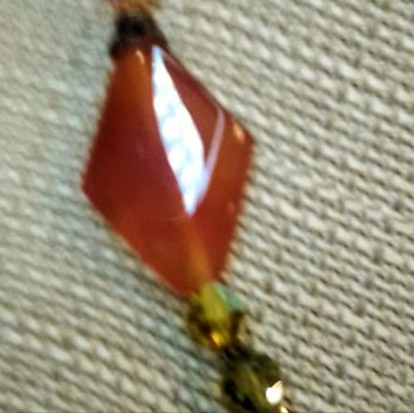 Vibrant Red and Green Gemstone Necklace with Pendant - Picture 5 of 5